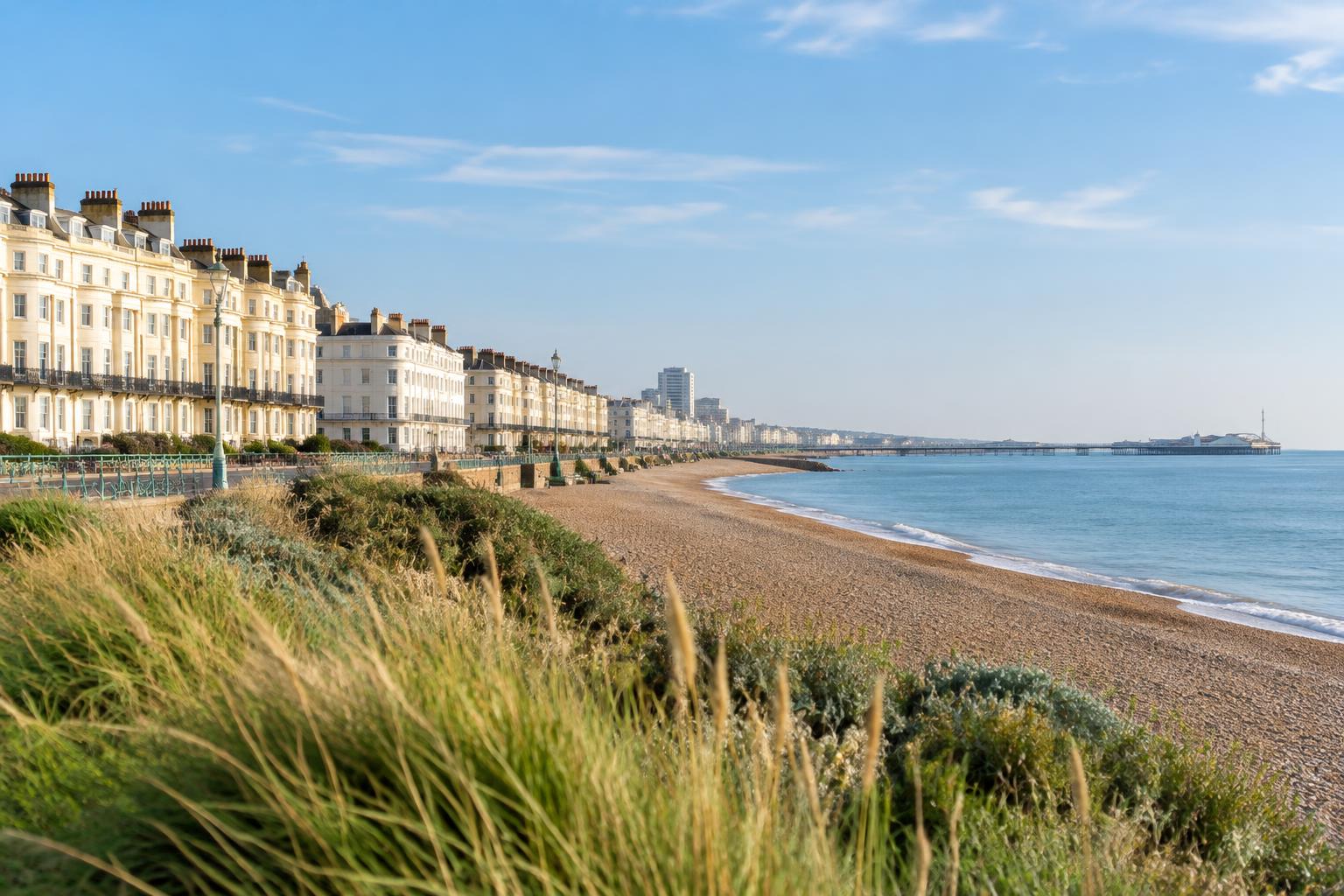 Illustrative coastal terraces and seafront in Brighton, Banjul’s base for cleaning across Sussex